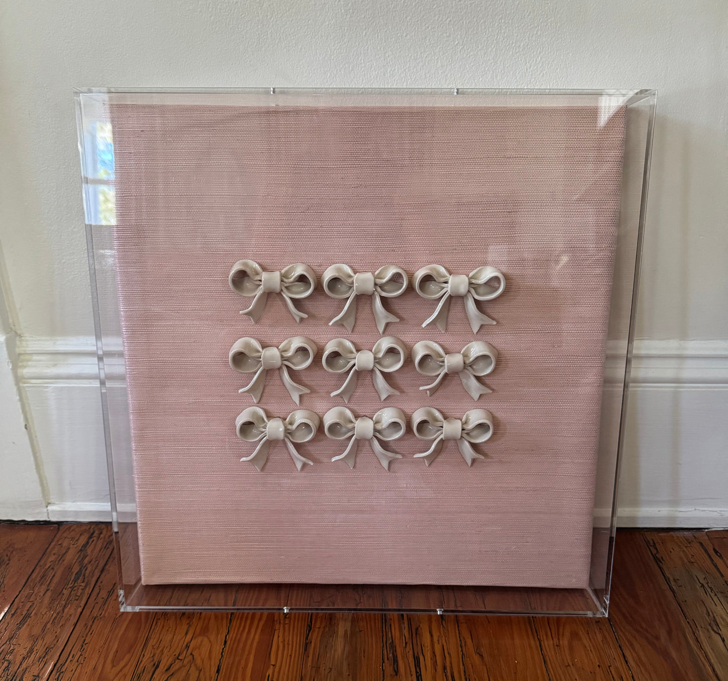 Ribbon Collage (20x20) Blush Pink