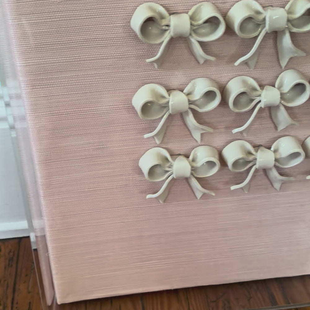 Ribbon Collage (20x20) Blush Pink